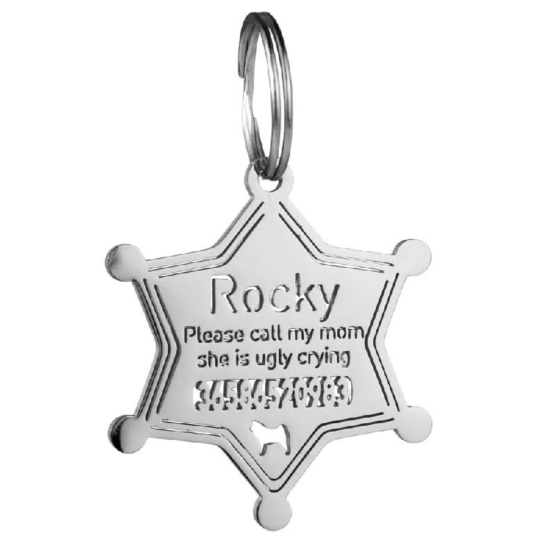 Police Star Badge Dog ID Tag