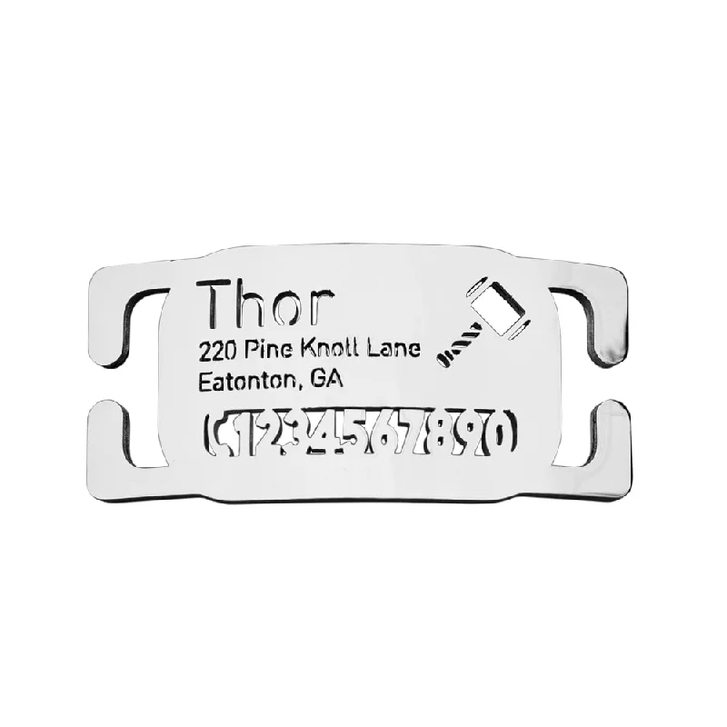 Rectangle Slide On Dog ID Tag