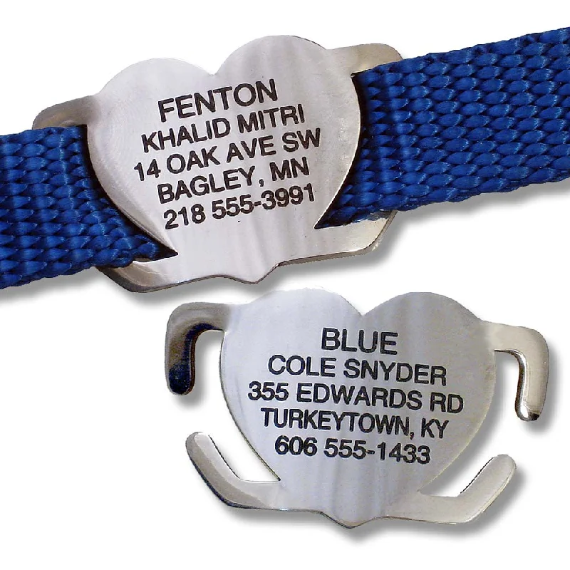 Slide-On Collar Tags - Heart Shape