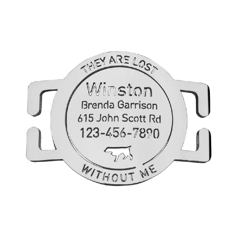 Slide On Round  Dog ID Tag