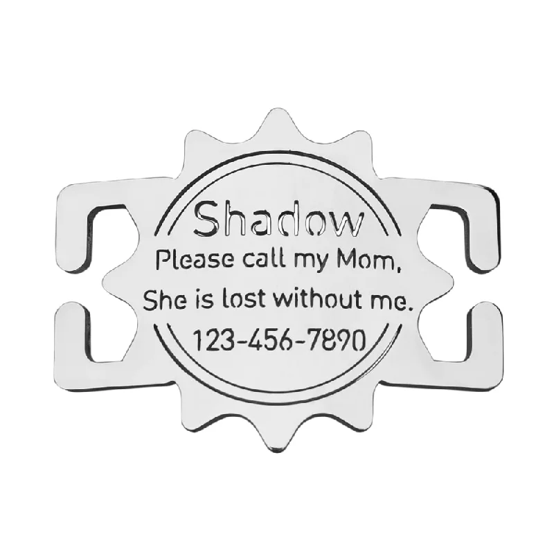 Sun Shaped Slide On Dog ID Tag